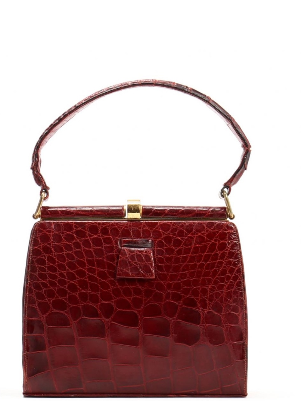 Vintage red Shaw handbag genuine alligator purse